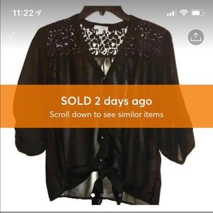 Bongo Black Blouse -L-